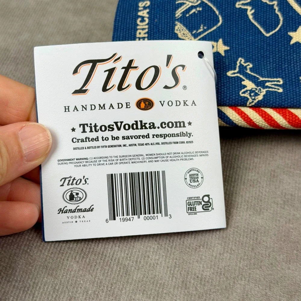Tito's Handmade Vodka For Dog People Pets For Vets Canvas Bottle Gift Bag 3 Pack
